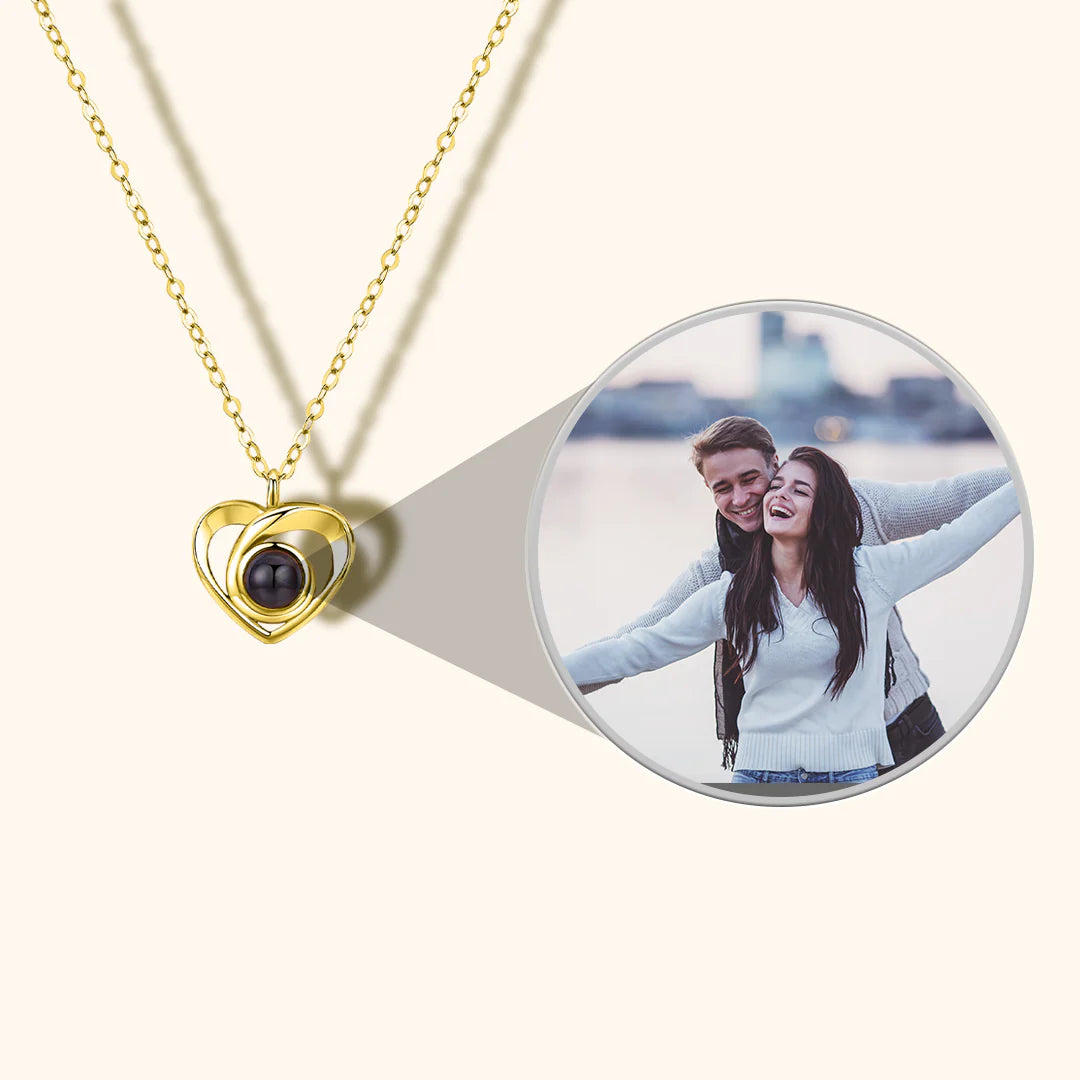 Personalisierte herzförmige Fotokette – Liebe