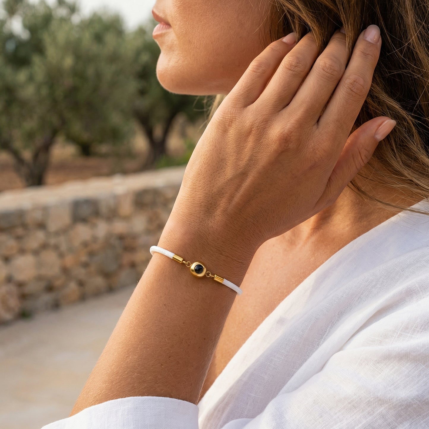 Personalisiertes Fotoarmband – Weiß